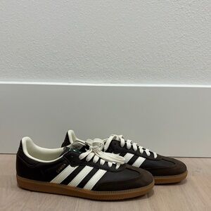 Adidas Samba Chocolate Brown and Cream Sneakers